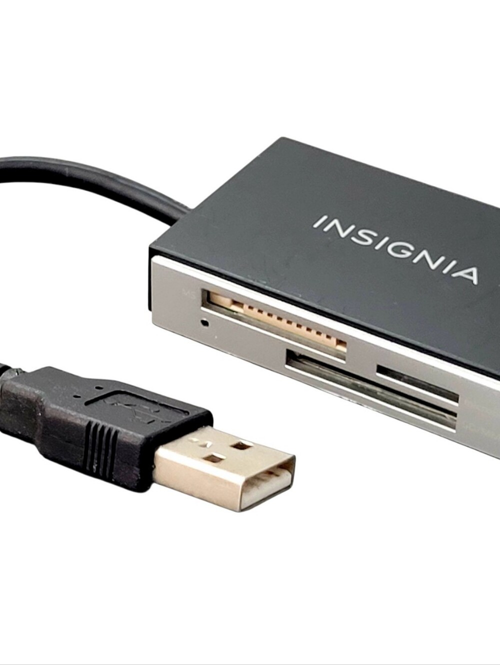Insignia USB 2.0 Memory Card Reader With Attached USB Type-A cable Included. Th - Picture 6 of 7